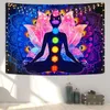Newfashion Psychedelic Starry Sky Tapestries 150 * 130cm Fantasi Tryckt växt Mushroom Galaxy Space Wall Tapestry Heminredning RRA10844