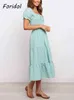 Casual Plaid Print Long Summer Dress for Women Clothing Beach Boho Maxi Office Lady Elegant 210427