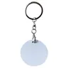 Porte-clés en alliage d'aluminium, pendentifs par Sublimation, impression par transfert, consommables vierges personnalisés, imprimés des deux côtés, 50 pièces