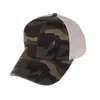 패션 파티 장식 레오파드 포니 테일 모자 9 색 씻어 메쉬 위장 야외 스포츠 야구 모자
