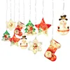 Christmas Decorations Waterproof LED String Star Snowflake Snowman Shape Lamp Gypsophila Tree Ornaments Home Holiday Party Decor Navidad