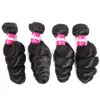 Brazilian Loose Wave With Closure 3 Bundles Brazilian Virgin Hair With Closure Unprocessed Human Hair Weaves Hair Bundles With 4x4 Closure