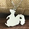 Cute Squirrel Pendant Necklace Stainless Steel Animal Lovers Jewelry For Women Men Friend Gifts