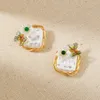 Stud Baroque Flat Pearl Gold Knitting Wreath Earrings For Women Wedding Party Flower Butterfly Luxury Fine Jewellery9926378