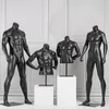 Stora muskel män mannequin sportmodell som kör basketdocka