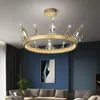 Kolye lambaları Modern Gold Taç Metal Led Düzenlenebilir Işıklar Yatak Odası Kütle K9 Kristal Asma Lamba Romantik Kapalı Aydınlatma Armatürleri