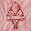 Underkläder Kvinnor Set Lace Bra Sexig Fashion G-String Thong Sleepwear Underkläder Underkläder Blomma Lace Open Kruis Underkläder Y1 Y0911