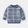 Kids Sweater Boys Knitted Pullover Striped 2021 Autumn Winter European American Style Children Clothing Toddler Baby Sweaters Y1024