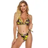 Camo Bandage Costume da bagno Camouflage Bikini Donna Navy Costume da bagno Push Up Costumi da bagno Sexy Halter Sport Perizoma String Biquini 210520