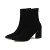 Moda Tornozelo Elástico Sock Botas Chunky High Saltos Estiramento Mulheres Outono Outono Sexy Botinhas Ponto Ponto Tee Bomba de Bomba 32-44 Y0914