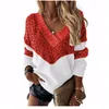 20 Colors Womens Sweaters Ladies Sexy Sweater Women V-neck Lace Pullover Long Sleeve Solid White Jumper Warm Winter Autumn