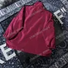 21SS Męskie kobiety Designers Kurtki Paris Wiatrówka Strip List Oversize Odzież Streetwear Płaszcze Odzieży Z Długim Rękawem Mężczyźni Odzież Wine Red M-2XL