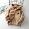 어린이면 의류 두꺼운 양털 여자 재킷 아기 겨울 따뜻한 코트 아이 지퍼 후드 의상 소년 아웃복