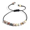 Justerbar natursten Bead Armband Yoga Healing Crystal Stretch Beaded Armband för kvinnor Män Handgjorda Smycken