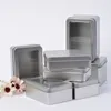 Zilveren metalen tin sundries packaring box met raam cover thee snoep munten organzier houder biscuit container