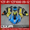 OEM BODY FÖR YAMAHA YZF-R1 YZF1000 YZF R 1 1000 CC 2009-2012 Bodywork 92No.0 YZF R1 1000cc YZFR1 09 10 11 12 YZF-1000 2009 2010 2012 Moto Fairings Kit Shark Fish