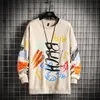 Erkek Hoodies Tişörtü Tek Yol Erkek Crewneck Kazak Erkekler Harajuku Büyük Boy Japon Streetwear Hip Hop Siyah Hoodie