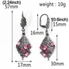 Stud Iced Out Dragonfly Leaves Vintage Pink Crystal Earrings For Women Fashion Charm Eardrop Bohemia Italy Weeding Jewelry Gift