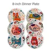 Cartoon Cat Dinner Plate Sets Hand Painted Retro Under-glazed Dessert Dishes Steak Ceramic Plates Halloween Gifts 8 inch Dish 211027