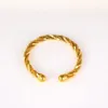 Bangle gif18k amarelo gf dourado crianças childs torq pulseira torque t torcido aberto cetim polido articulado jovem