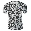Camisetas para hombre Camiseta de la moda de la moda de la impresión 3D de los hombres Camiseta de la caza del deporte al aire libre ocasional de la camiseta del camuflaje de la CIA