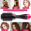 Hot Air Brush Bigoudis Lisseur Sèche-cheveux 3 en 1 One Step Style Volumizer Lissage des ions négatifs et bouclés pour toutes les coiffures