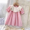 Gooporson Koreanische Nette Kurzarm Prinzessin Kleid Schmetterling Stickerei Kinder Dresse für Mädchen Vestidos Mode Kinder Kostüm 210715