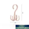 Creative rotating four-claw hook multifunctional wardrobe bag storage hook nail-free plastic tie hanger