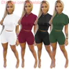 Kobiety Krótkie spodnie Dresy Lato Solidna Kolor Odzież Sportowa Waist Set Moda Rozrywka Dwa kawałek Zestaw