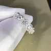 Luxus Weibliche Große Kristall Runde Verlobungsring Nette 925 Sterling Silber Zirkon Stein Ring Vintage Hochzeit Ringe Für Frauen