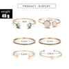 Tocona 6pcs / set Bohême Opale Pierre Coeur Triangle Résine Lettre Ouverture Bracelets Charme Or Alliage Bracelet Bijoux pour Femmes 6892