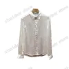 21SS Designer primavera estate Camicie casual moda camicia in pelle lettere Tee Tessuto liscio uomo donna cotone bianco nero