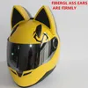 Casques de moto casque hommes et femmes personnalité de course quatre saisons sécurité chat oreille casque moto