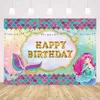180x110cm Little Mermaid Party Backdrops Under the Sea Party Pography Background Kids Birthday Party Decorations Baby Shower 211122