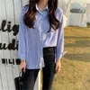 Lente Koreaanse Blusas Mujer de Moda Herfst Gestreepte Shirt met lange mouwen Dames Shirts Office Dames Blouses en Tops 8761 50 210527
