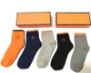 Mens Womens Socks luxury cotton Sock classic carriage high quality Stocking comfortable warm 5 pairs/orange box