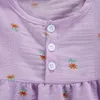 2-7Y Summer Kid Gir Flower Dress Toddler Child Purple A line Dresses Children Costumes Clothing 210515