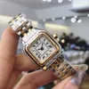 22mm 팬터 WJPN0008 패션 레이디 시계 스위스 쿼츠 여자 시계 화이트 다이얼 로즈 골드 2 톤 스틸 팔찌 사파이어 손목 시계 hello_watch