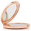 Miroirs décoratifs miroir de poche Compact de mariée personnalisé pour femmes miroir de maquillage en cristal or Rose cadeau de mariage de demoiselle d'honneur