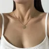 Eenvoudige minimalistische pailletten hanger choker ketting voor vrouwen mannen vrouwelijke boho sleutelbeen dunne ketting sieraden bijoux collares