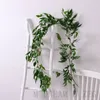 Simulation Willow Leaf Rattan 1.7M Long Artificial Vine Wall Hanging DIY Green Plant Decoration for Wedding Party