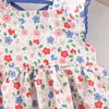 夏のかわいい生まれたばかりの赤ちゃんガールドレス新しい甘い花の幼児の女の子の服装ファッションの背中のないパーティードレス子供服q0716