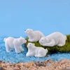 Декоративные предметы статуэтки по садовому саду белого медвежьи милый миниатюрный фигурок