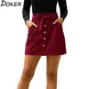 Зимний и летний стиль сплошной высокой талии короткие юбки женские хараджуку сексуальная девушка мини-юбки черный плюс размер офис юбка XXL 210724