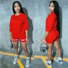 NEWDISCVRY Letter Print Casual Women's Two Piece Outfits Set Tracksuit Shirt Sexy Top +biker Shorts Jogger 2 Piece Active 2020 X0428