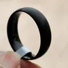 Moda Masculina Preto Titanium Ring Matte Acabado Edifício Clássico Anel Jóias Para Bandas De Casamento Masculino