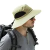 Stingy Brim Hattar Patchwork Sun Protection Hatt Drawstring Outdoor Fishing Sommar UV Cap 4 Färger Jaktfiskare