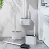 Siliconen borstels toilet borstel drogen houder met kleine borstel voor badkamer urinal diepe reiniging tool wandgemonteerde WC-accessoires 211224