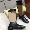 Designer-moda mulheres botas de couro genuíno tecido de algodão letras redonda cabeça média bota para booties de cowboy casa