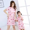 Summer Girls Nightgowns Pajamas Kids Short Sleeved Nightdress Cotton Child Baby Sleeping Dress Sleepwear Size 6 8 10 12 14 Years 210915